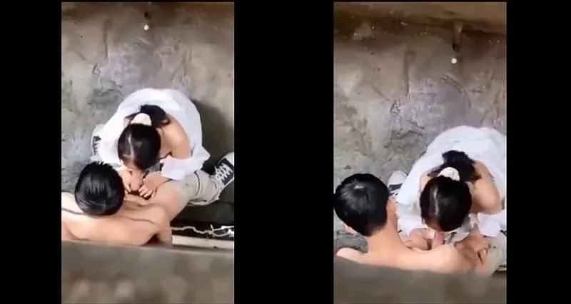 Quay lén em học sinh nữ bj cho em gái trong hẻm